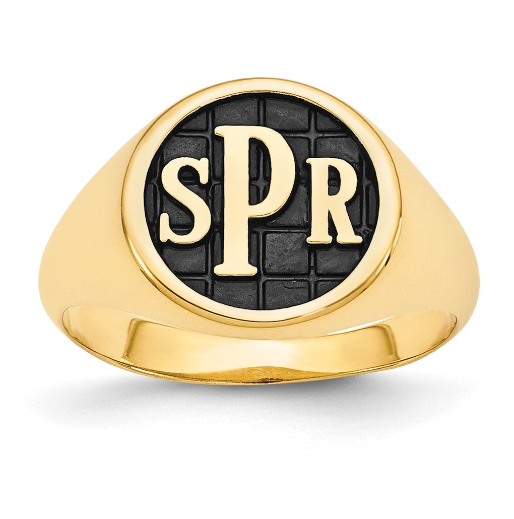 10k Yellow Or White Gold with Epoxy Monogram Ring – Elegant Jewelry Gift for Birthday, Anniversary, Engagement, Wedding