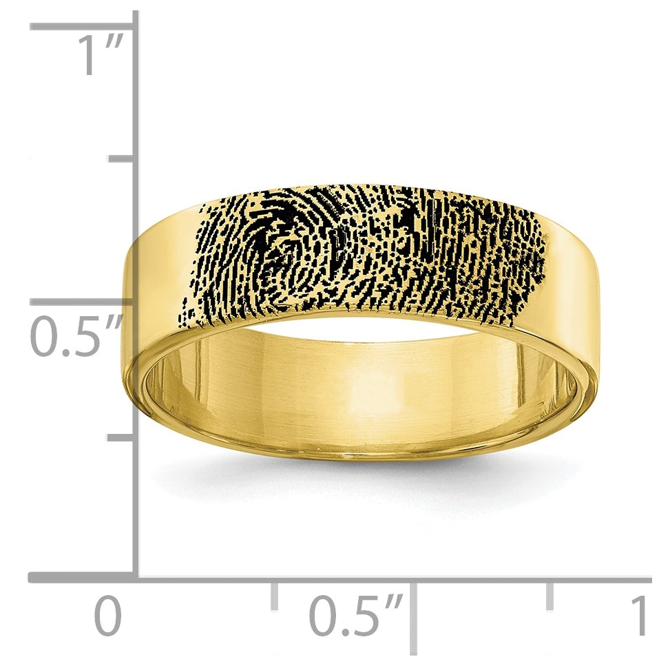 10K Yellow Gold Fingerprint Ring