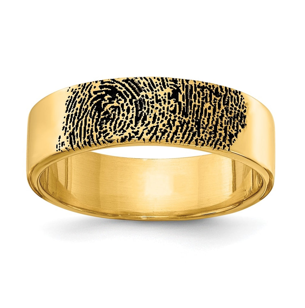 10K Yellow Gold Fingerprint Ring