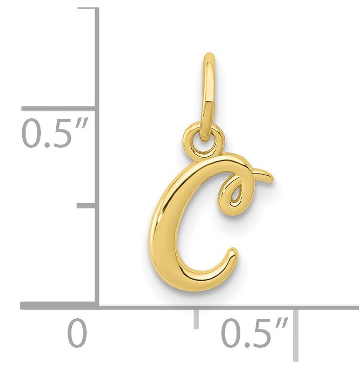 10k Yellow Gold Letter c Initial Charm
