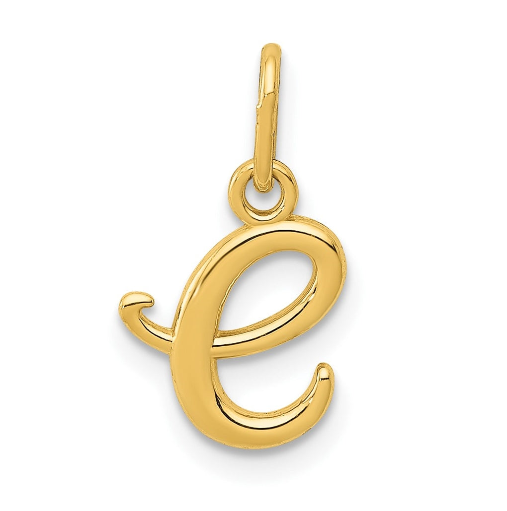 10k Yellow Gold Letter e Initial Charm