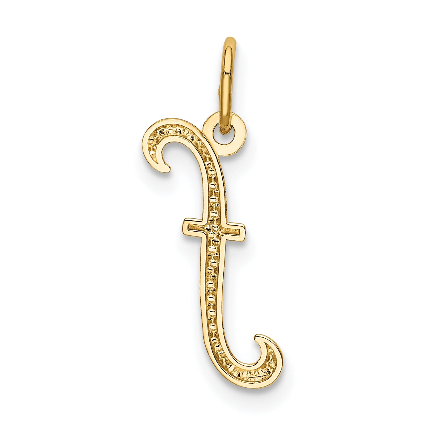 10k Yellow Gold Letter f Initial Charm