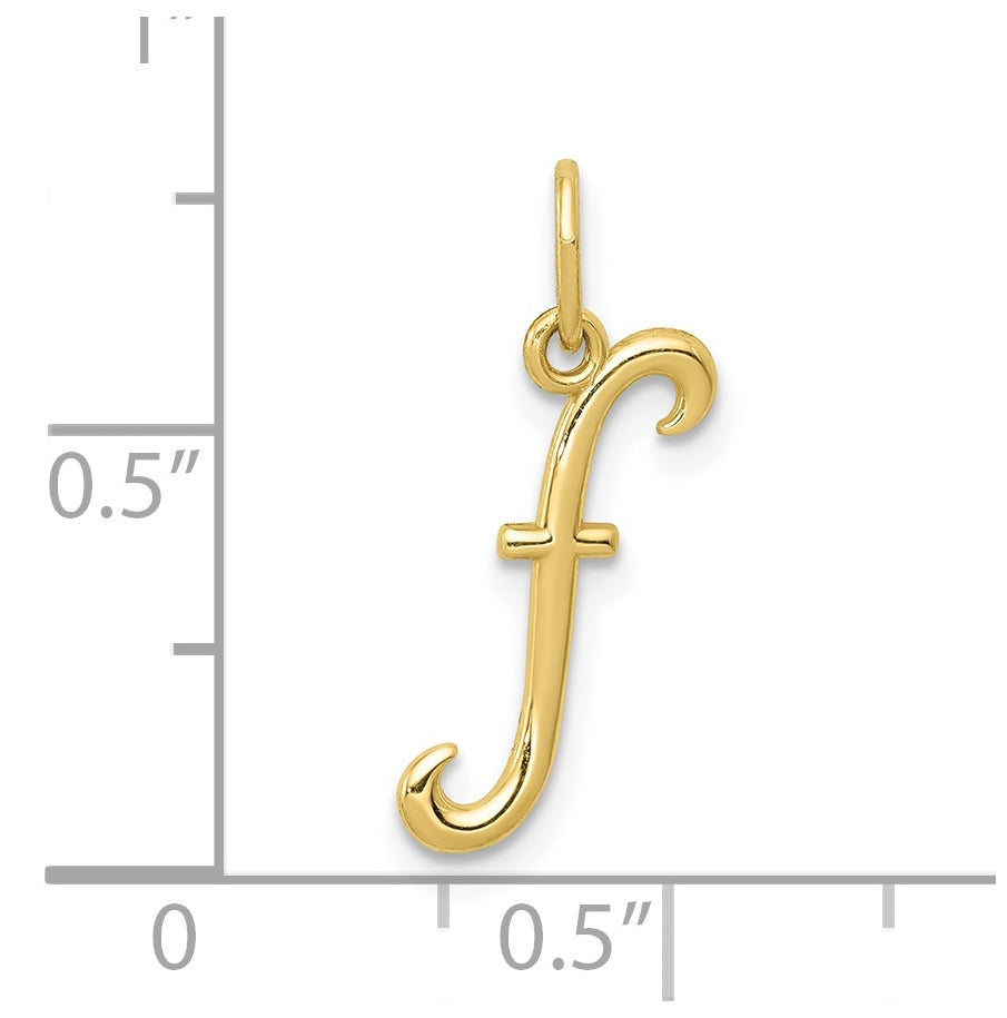 10k Yellow Gold Letter f Initial Charm