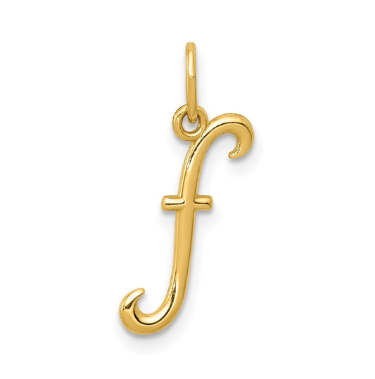 10k Yellow Gold Letter f Initial Charm
