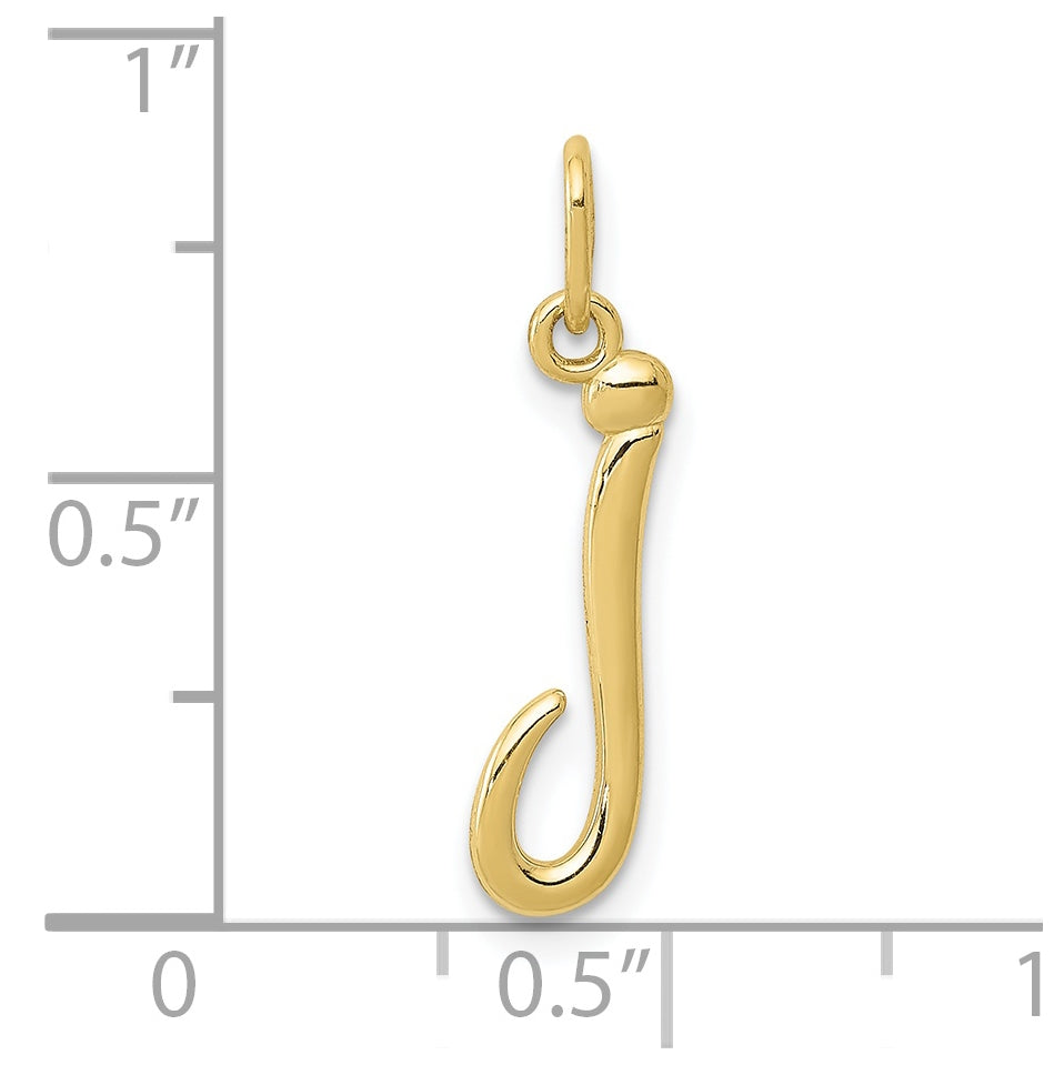 10k Yellow Gold Letter j Initial Charm