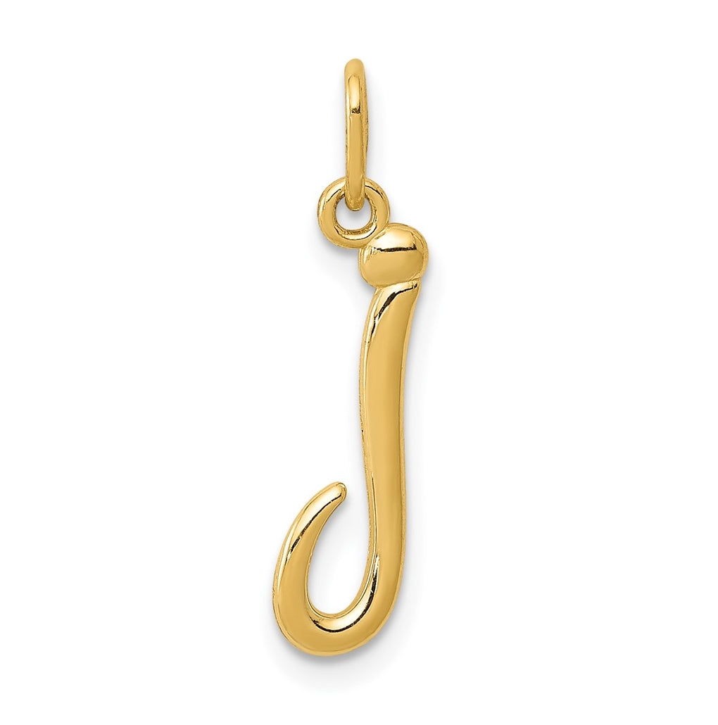 10k Yellow Gold Letter j Initial Charm