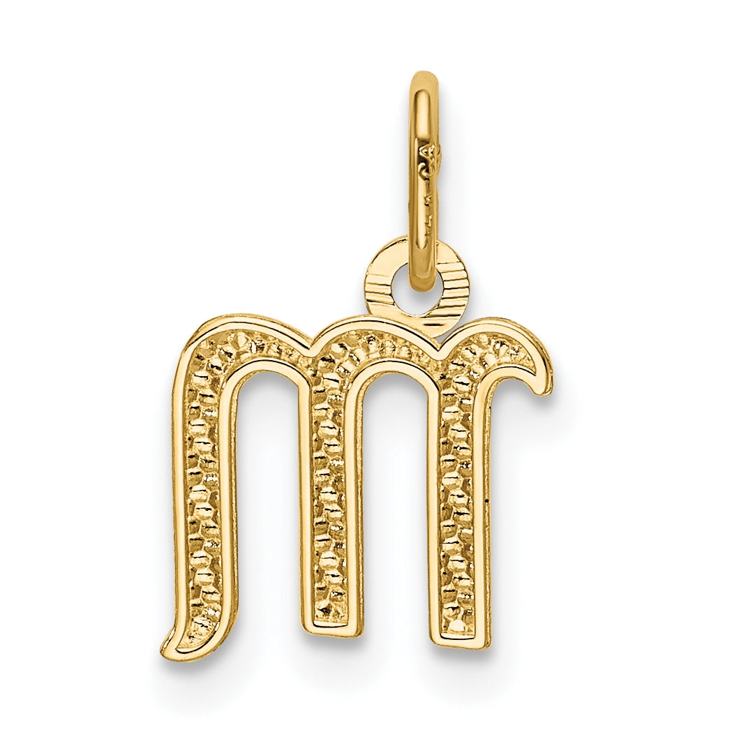 10k Yellow Gold Letter m Initial Charm