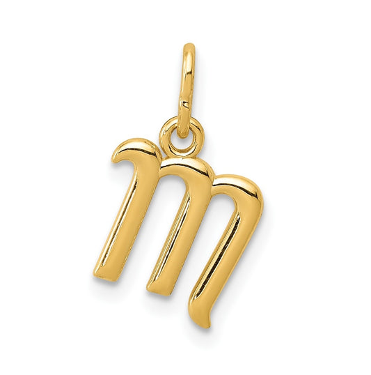 10k Yellow Gold Letter m Initial Charm