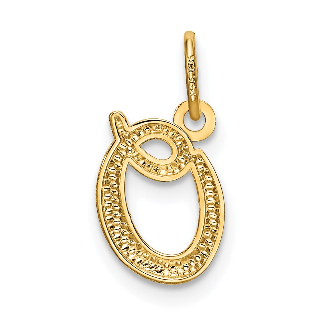 10k Yellow Gold Letter o Initial Charm