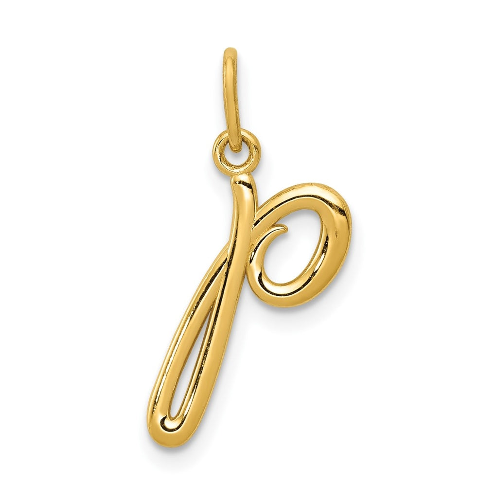 10k Yellow Gold Letter p  Initial Charm