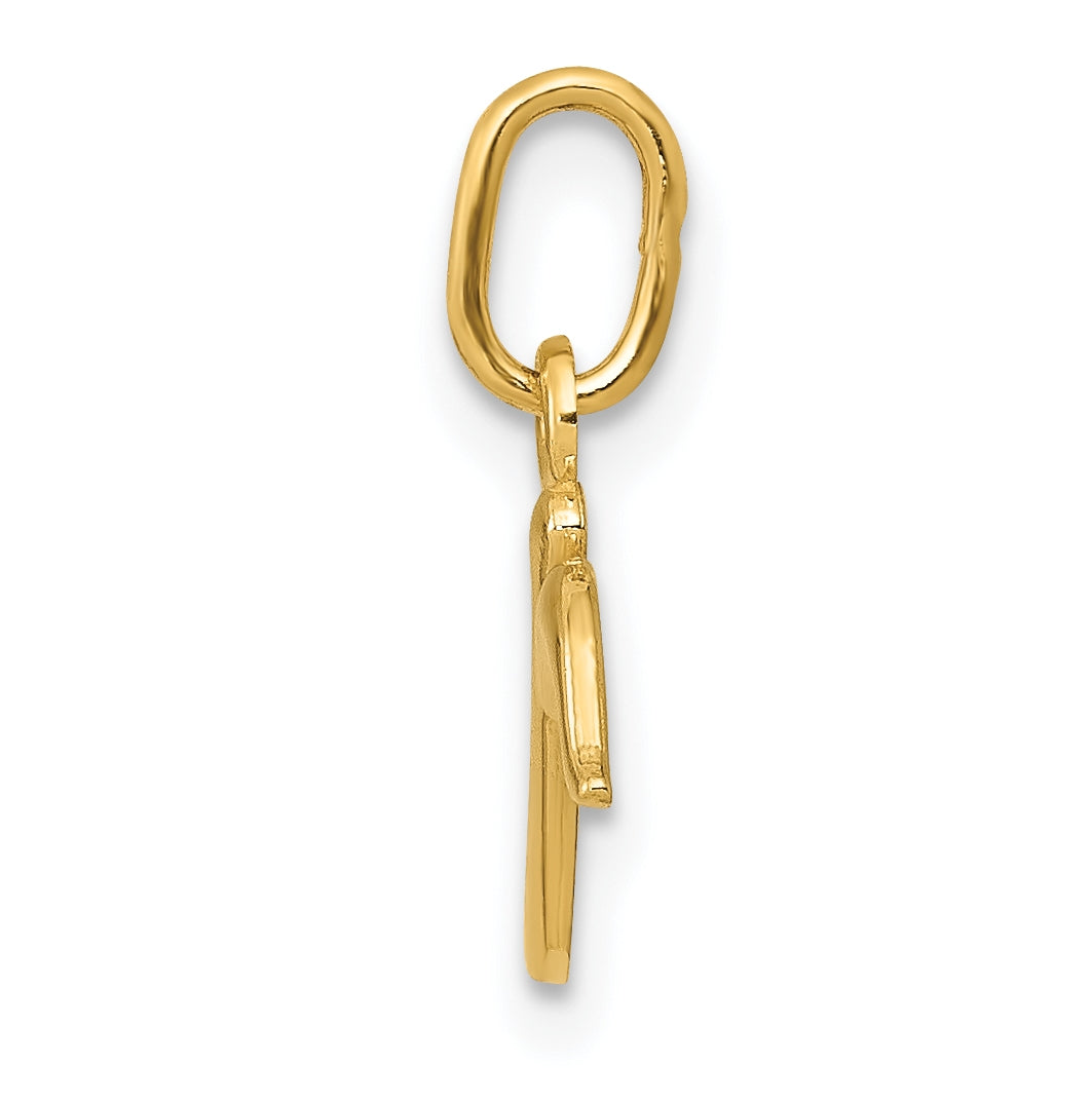 10k Yellow Gold Letter r Initial Charm