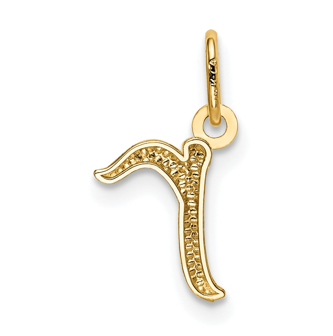 10k Yellow Gold Letter r Initial Charm