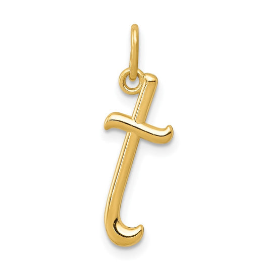 10k Yellow Gold Letter t Initial Charm
