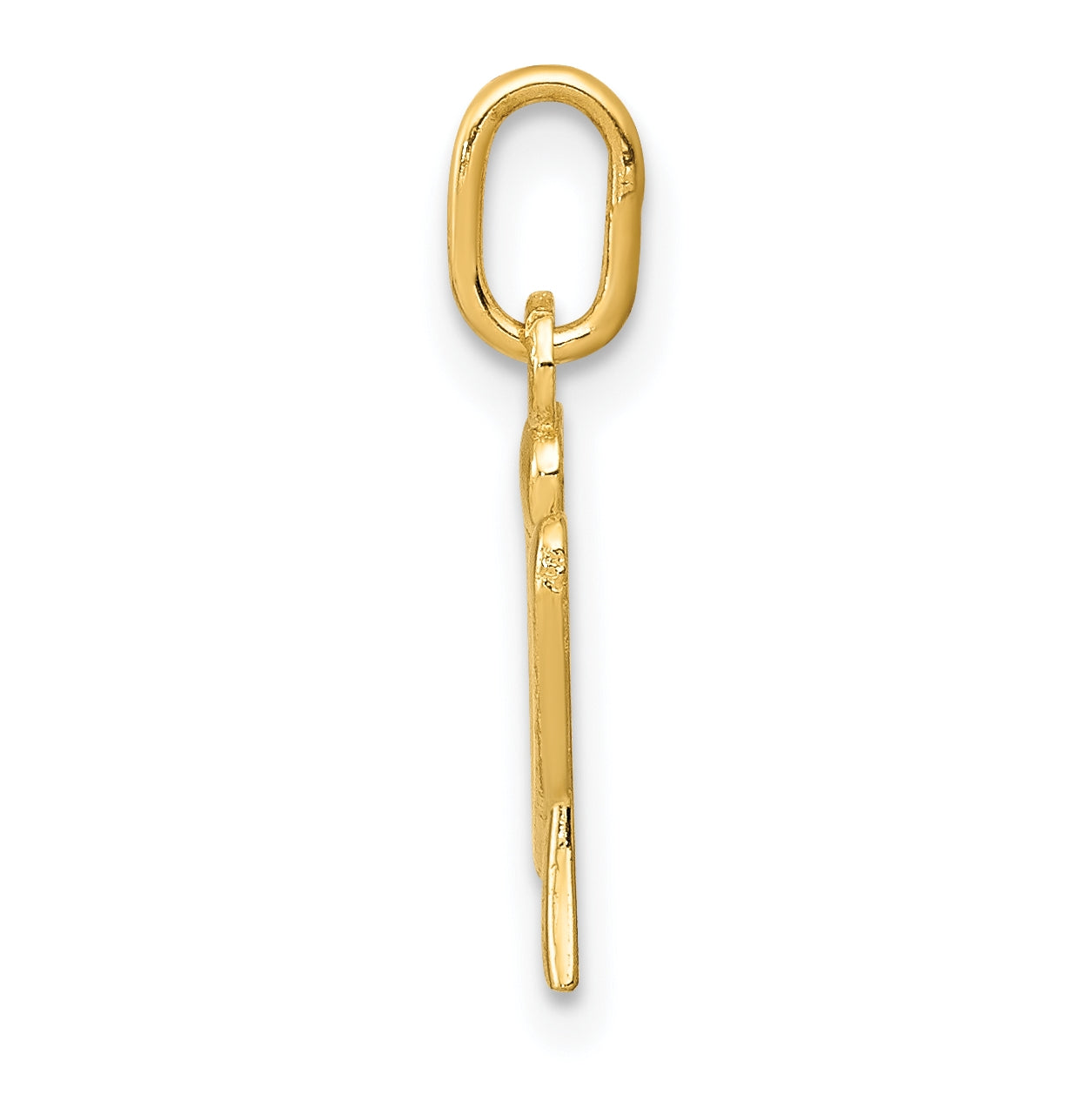 10k Yellow Gold Letter u Initial Charm
