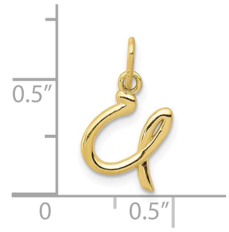 10k Yellow Gold Letter u Initial Charm