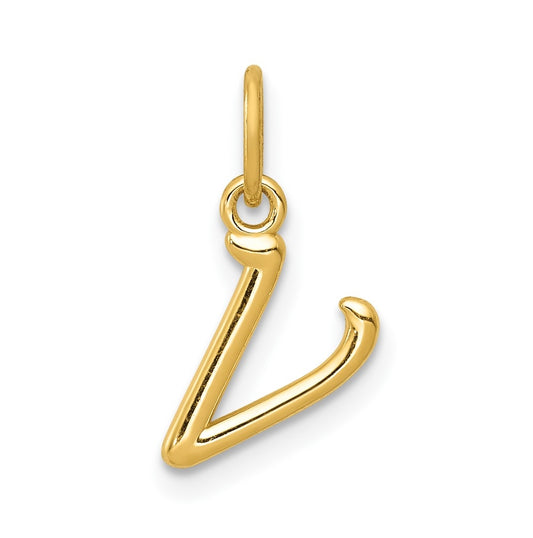 10k Yellow Gold Letter v Initial Charm
