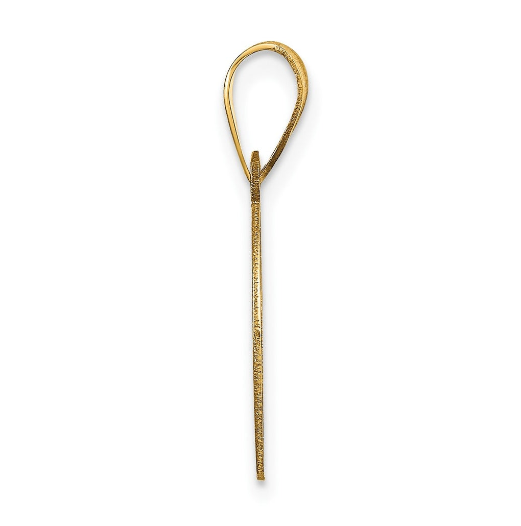 10K Yellow Gold Polished Etched Letter Initial Pendant