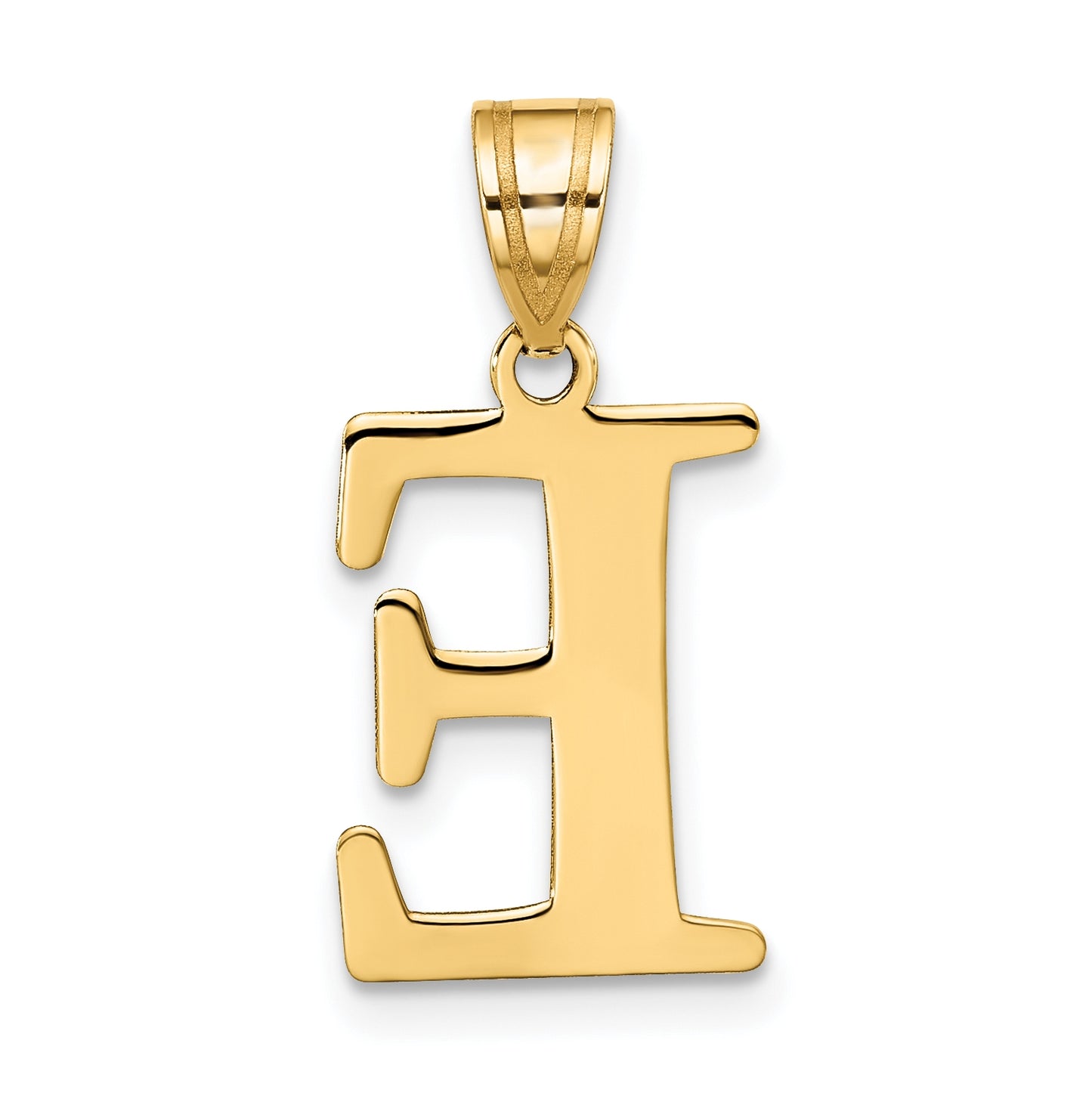 10K Yellow Gold Polished Etched Letter Initial Pendant