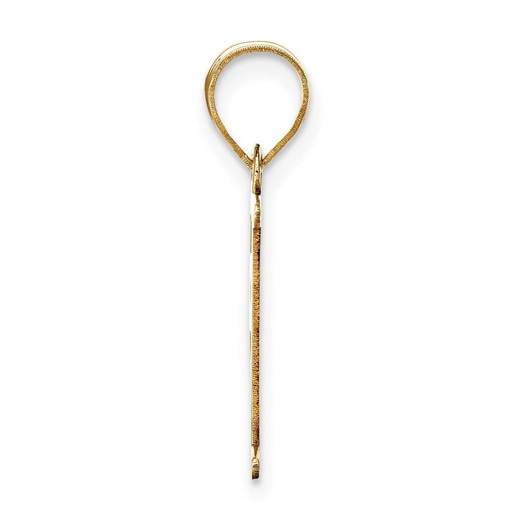 10K Yellow Gold Polished Etched Letter Initial Pendant