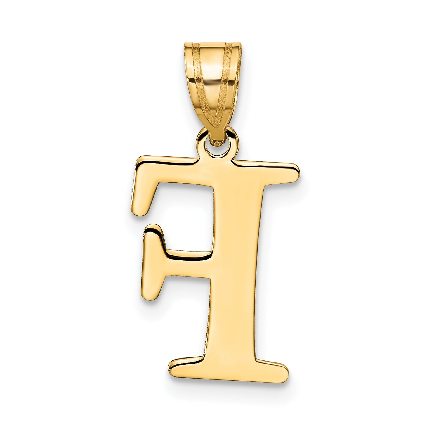 10K Yellow Gold Polished Etched Letter Initial Pendant