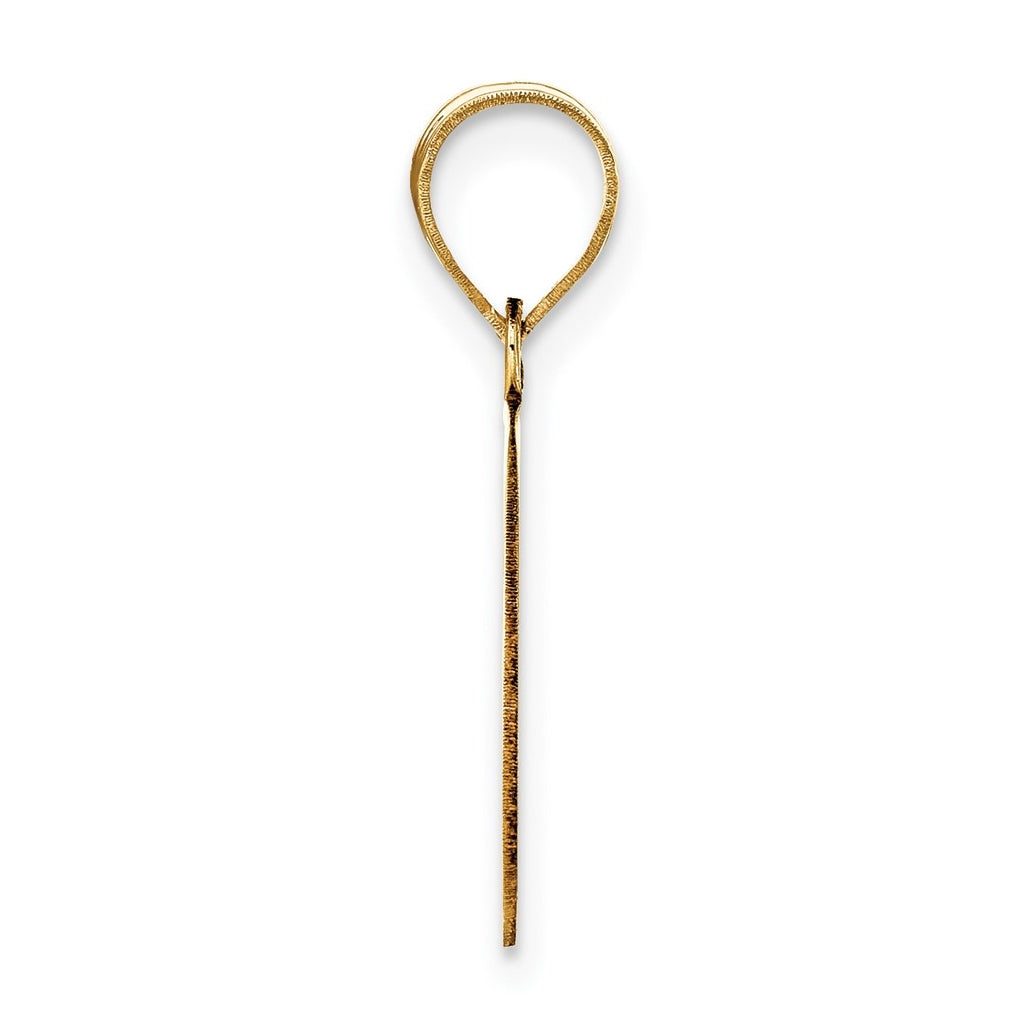 10K Yellow Gold Polished Etched Letter Initial Pendant