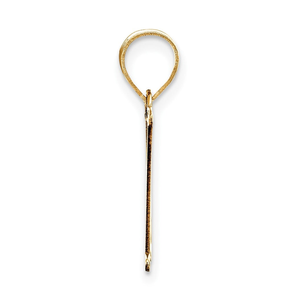 10K Yellow Gold Polished Etched Letter Initial Pendant