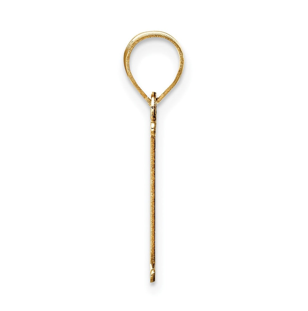 10K Yellow Gold Polished Etched Letter Initial Pendant
