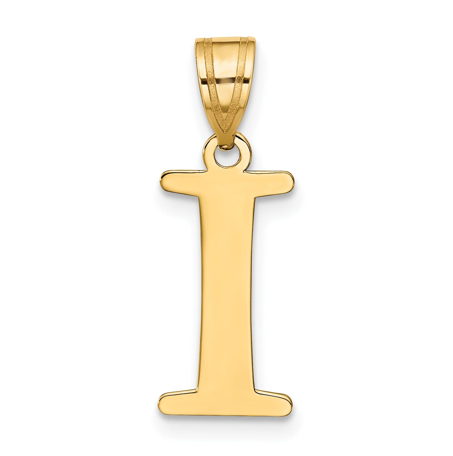 10K Yellow Gold Polished Etched Letter Initial Pendant