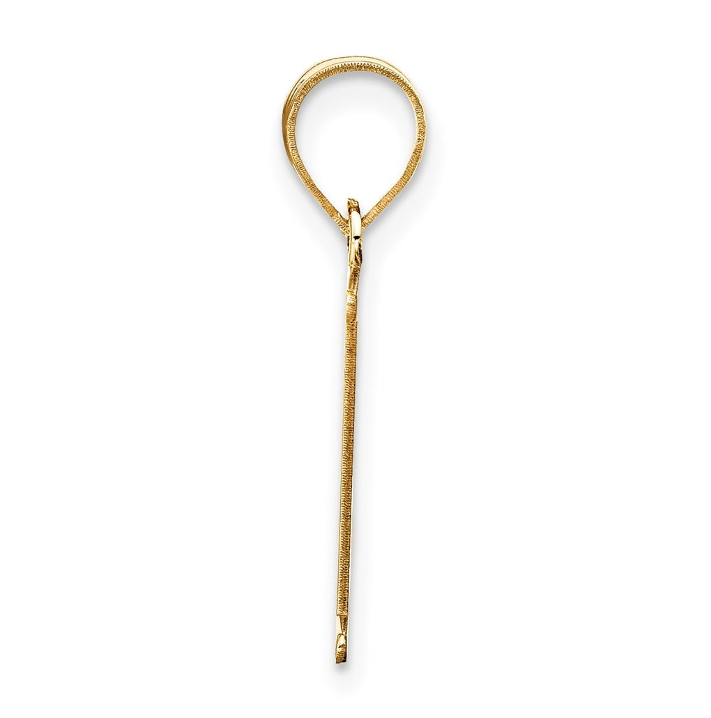 10K Yellow Gold Polished Etched Letter Initial Pendant
