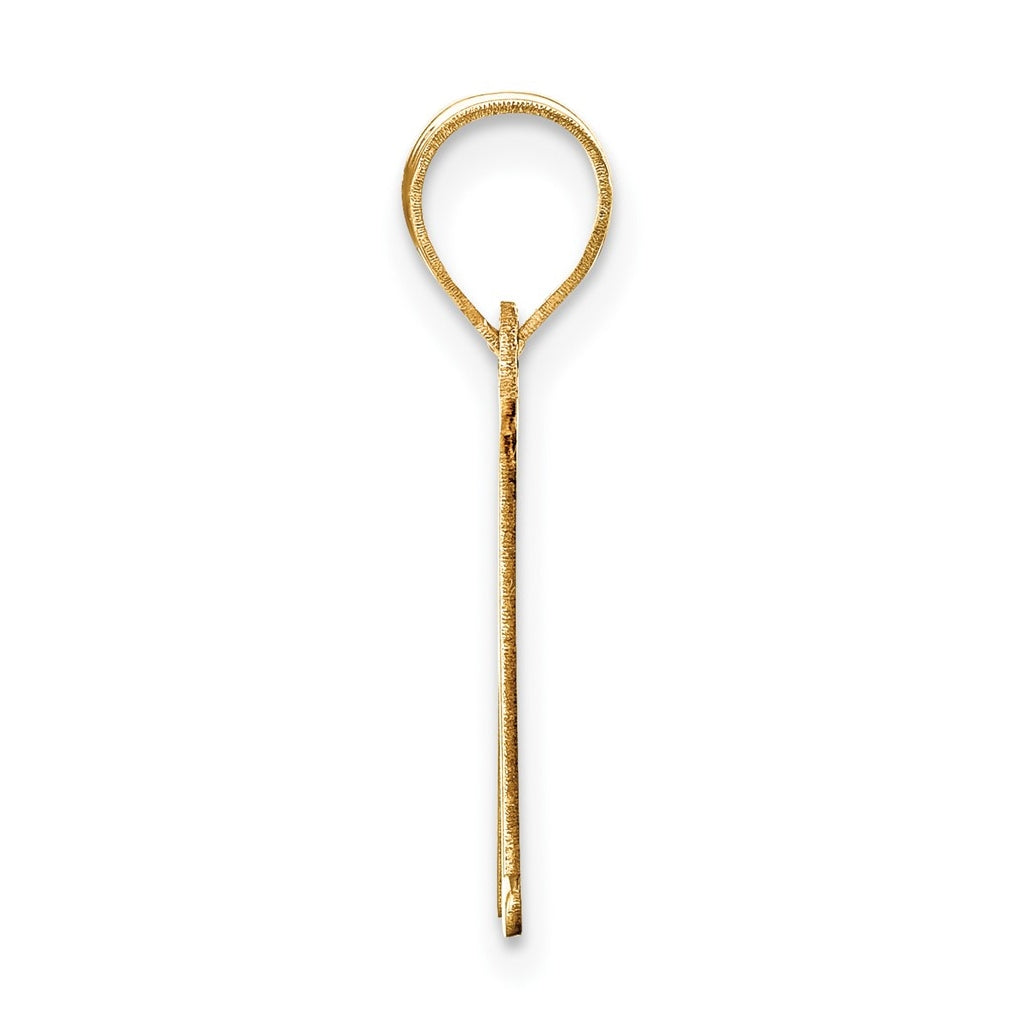 10K Yellow Gold Polished Etched Letter Initial Pendant