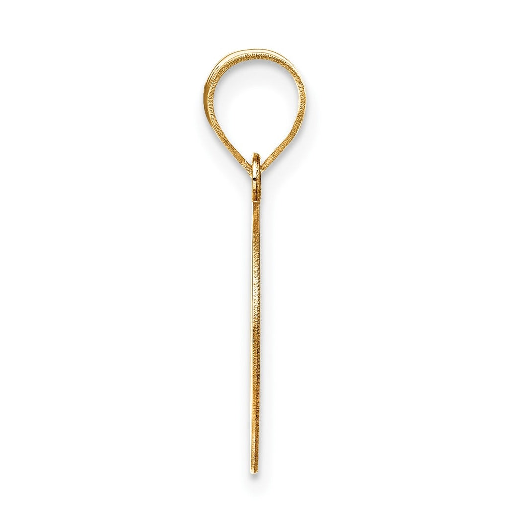 10K Yellow Gold Polished Etched Letter Initial Pendant