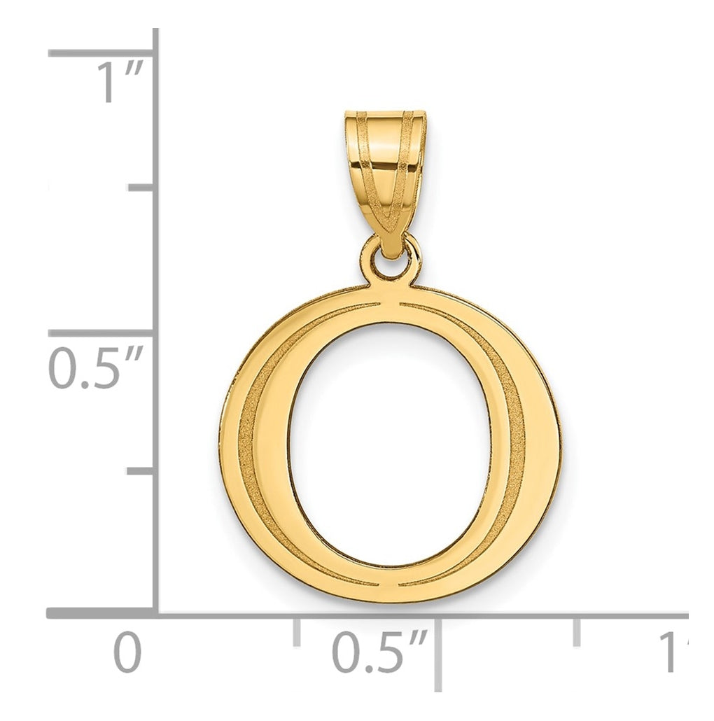 10K Yellow Gold Polished Etched Letter Initial Pendant