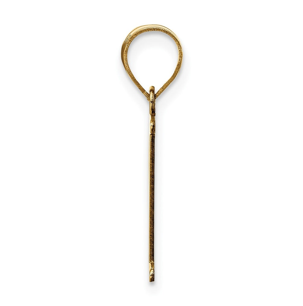 10K Yellow Gold Polished Etched Letter Initial Pendant