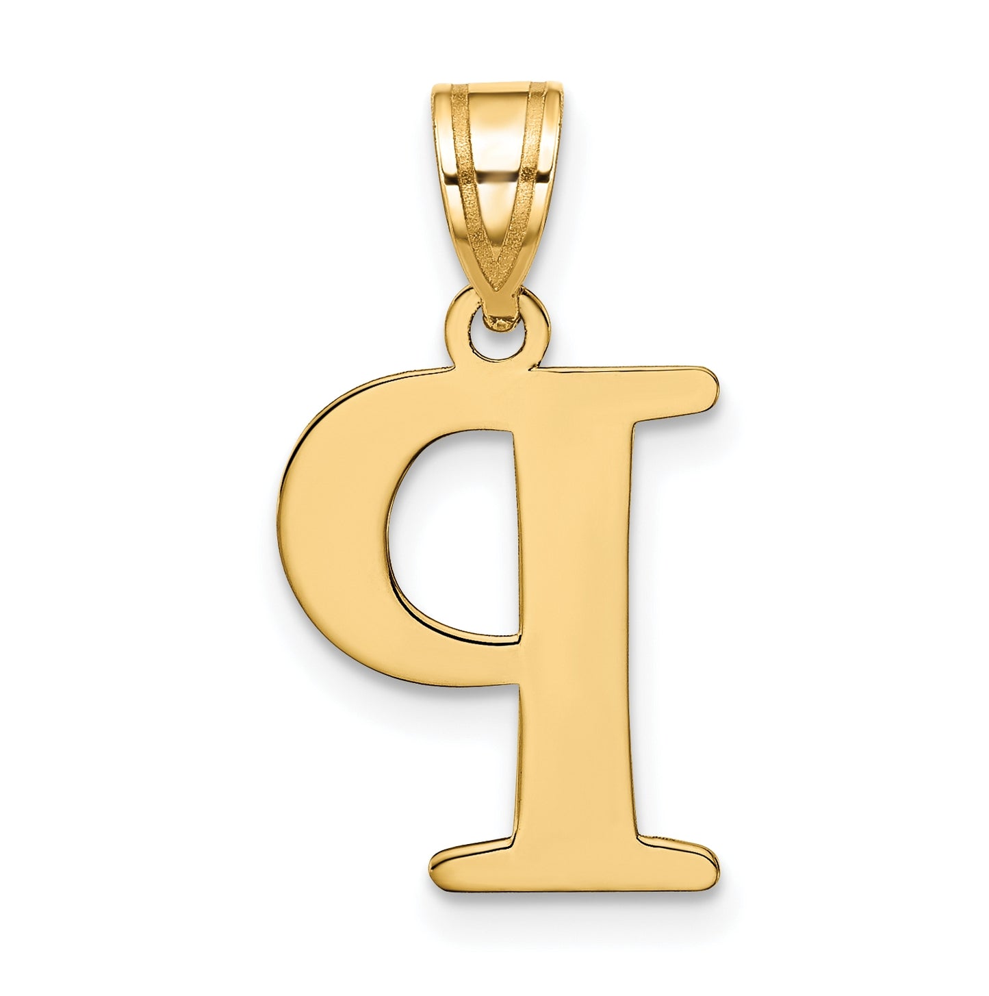 10K Yellow Gold Polished Etched Letter Initial Pendant