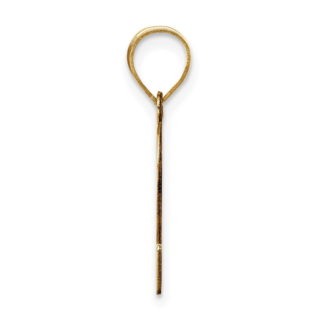 10K Yellow Gold Polished Etched Letter Initial Pendant