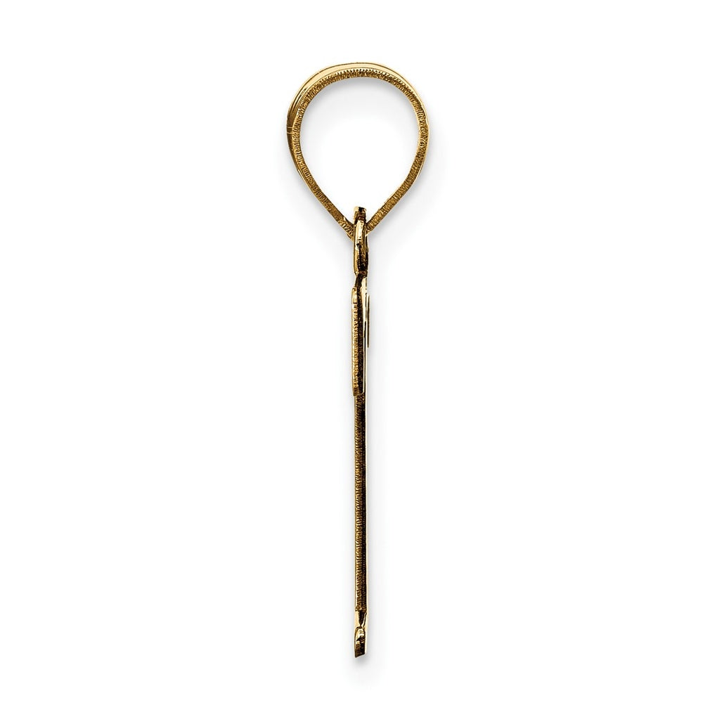 10K Yellow Gold Polished Etched Letter Initial Pendant