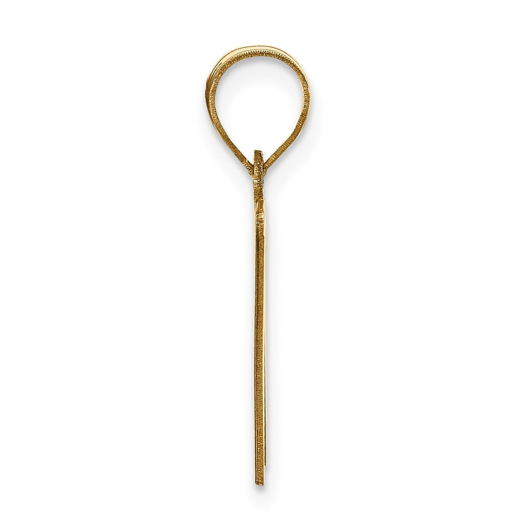10K Yellow Gold Polished Etched Letter Initial Pendant
