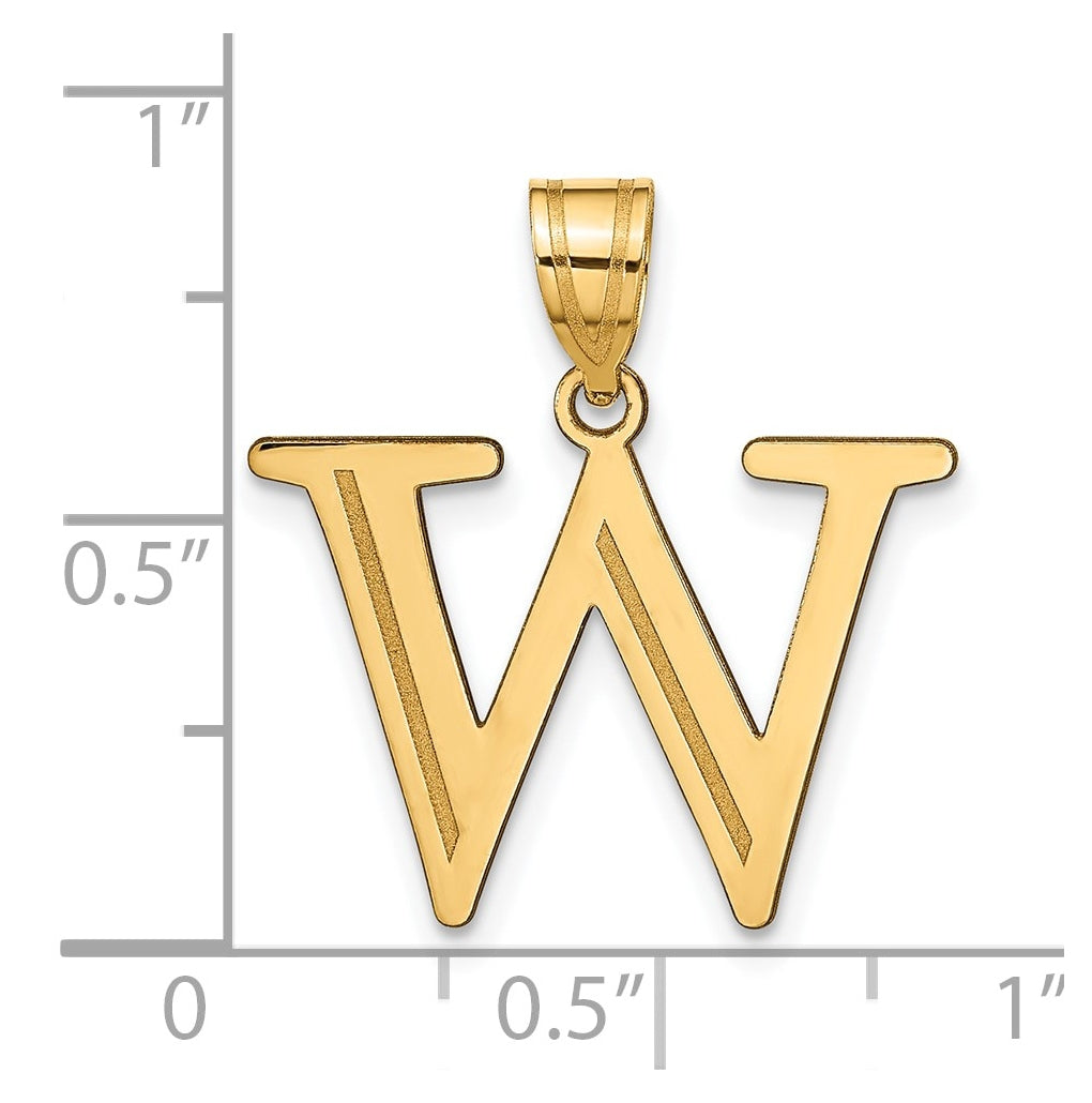 10K Yellow Gold Polished Etched Letter Initial Pendant