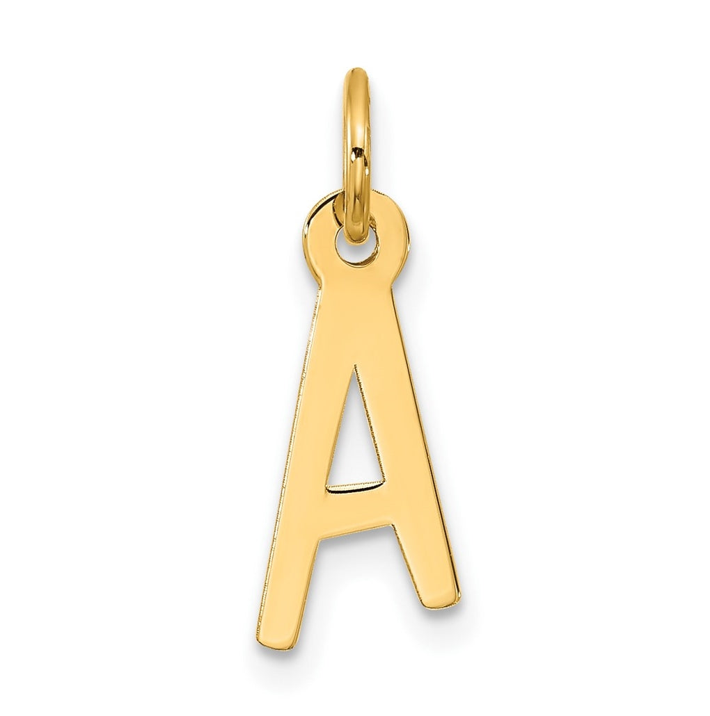 10K Yellow Gold Large Slanted Block Initial A Charm