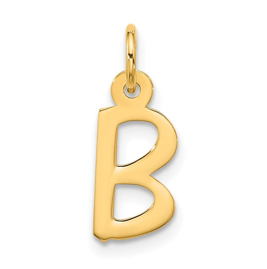 10K Yellow Gold Large Slanted Block Initial B Charm