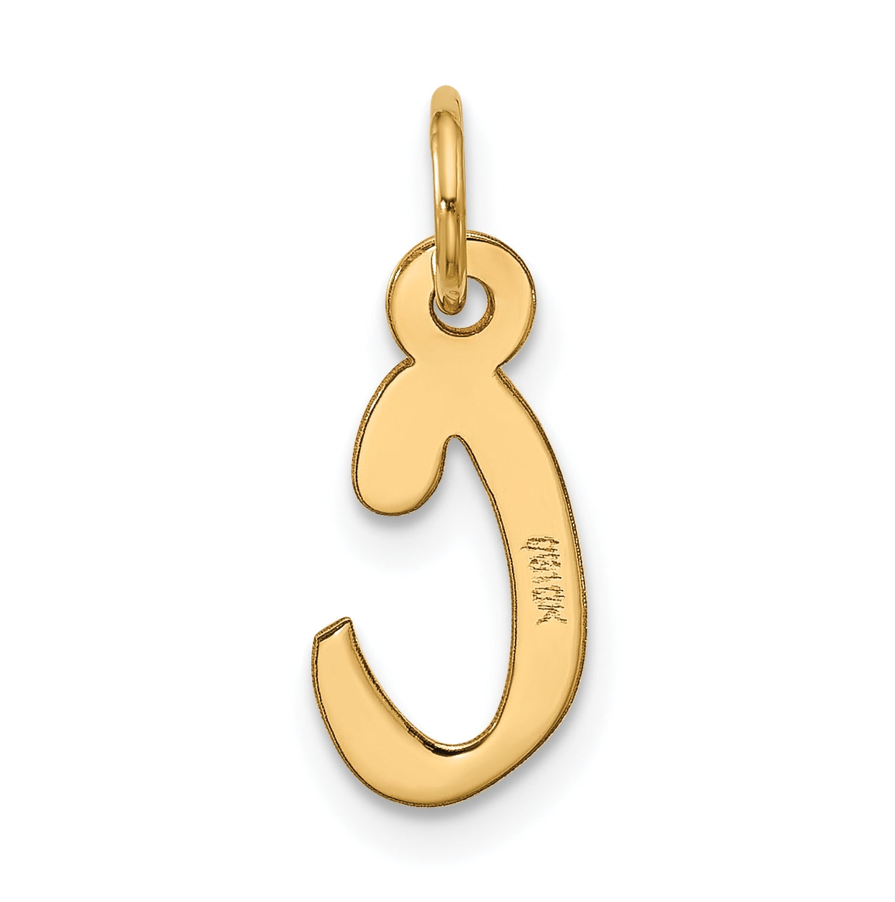 10K Yellow Gold Large Slanted Block Initial C Charm