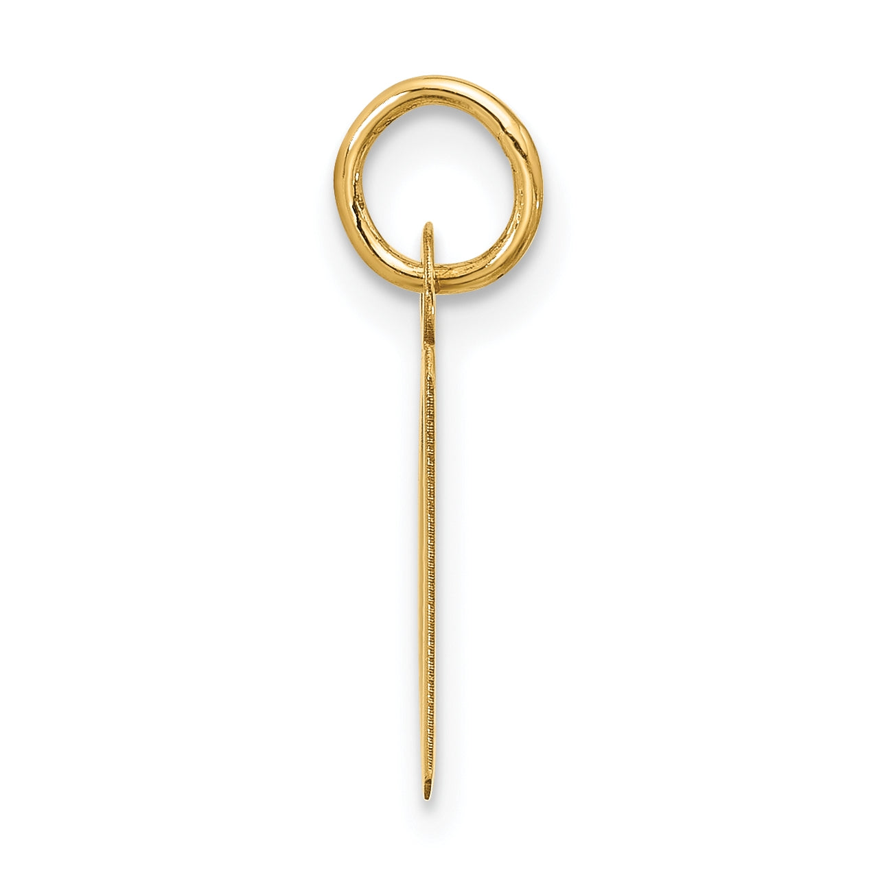 10K Yellow Gold Large Slanted Block Initial D Charm