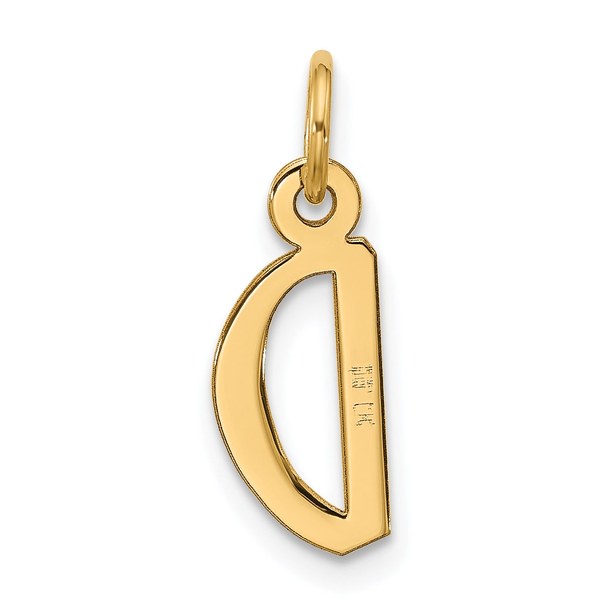 10K Yellow Gold Large Slanted Block Initial D Charm
