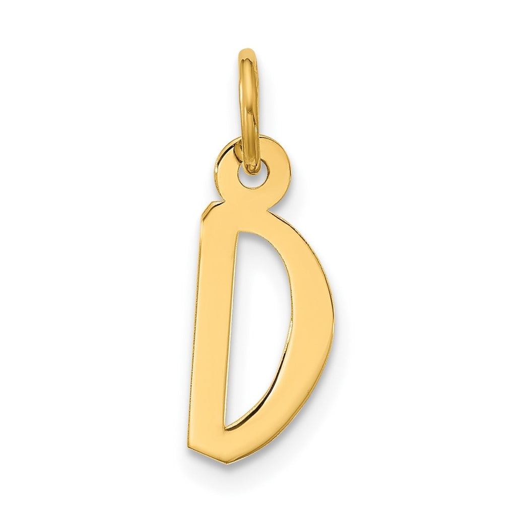 10K Yellow Gold Large Slanted Block Initial D Charm