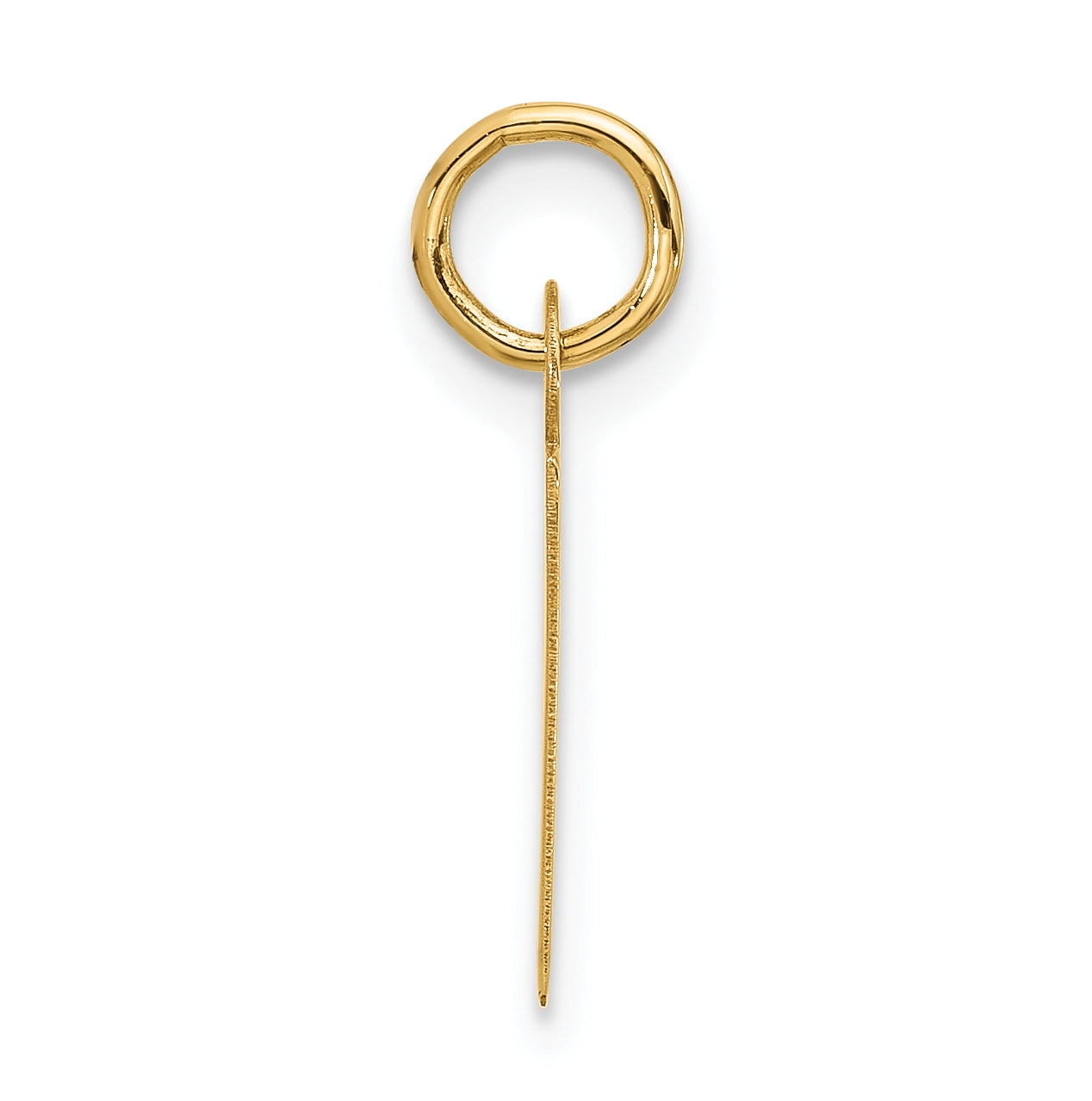 10K Yellow Gold Large Slanted Block Initial F Charm