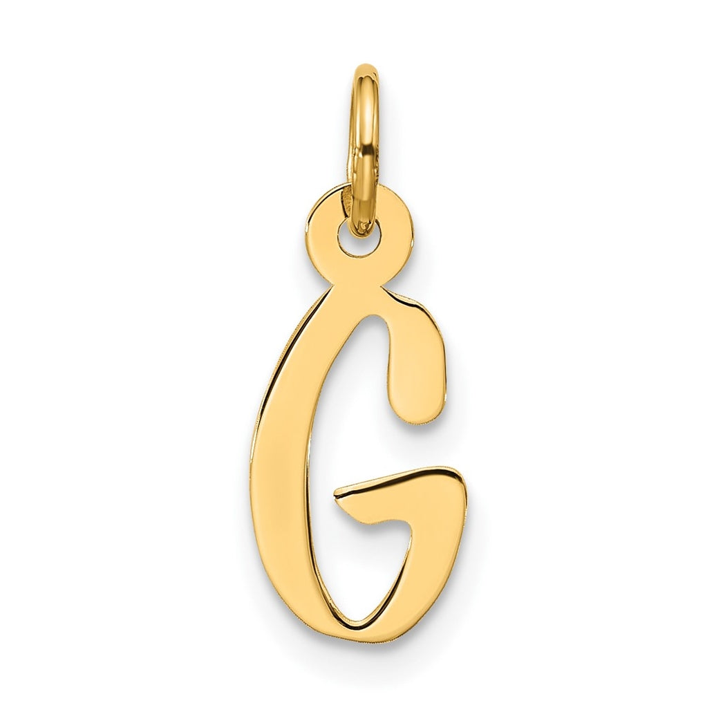 10K Yellow Gold Large Slanted Block Initial G Charm