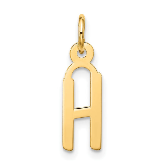 10K Yellow Gold Large Slanted Block Initial H Charm