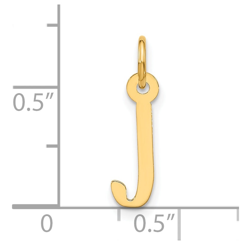 10K Yellow Gold Large Slanted Block Initial J Charm