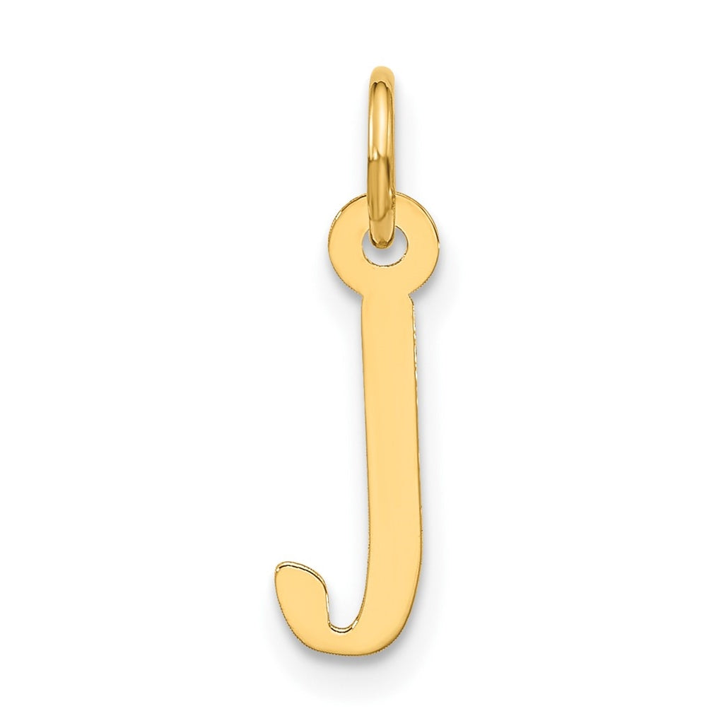 10K Yellow Gold Large Slanted Block Initial J Charm
