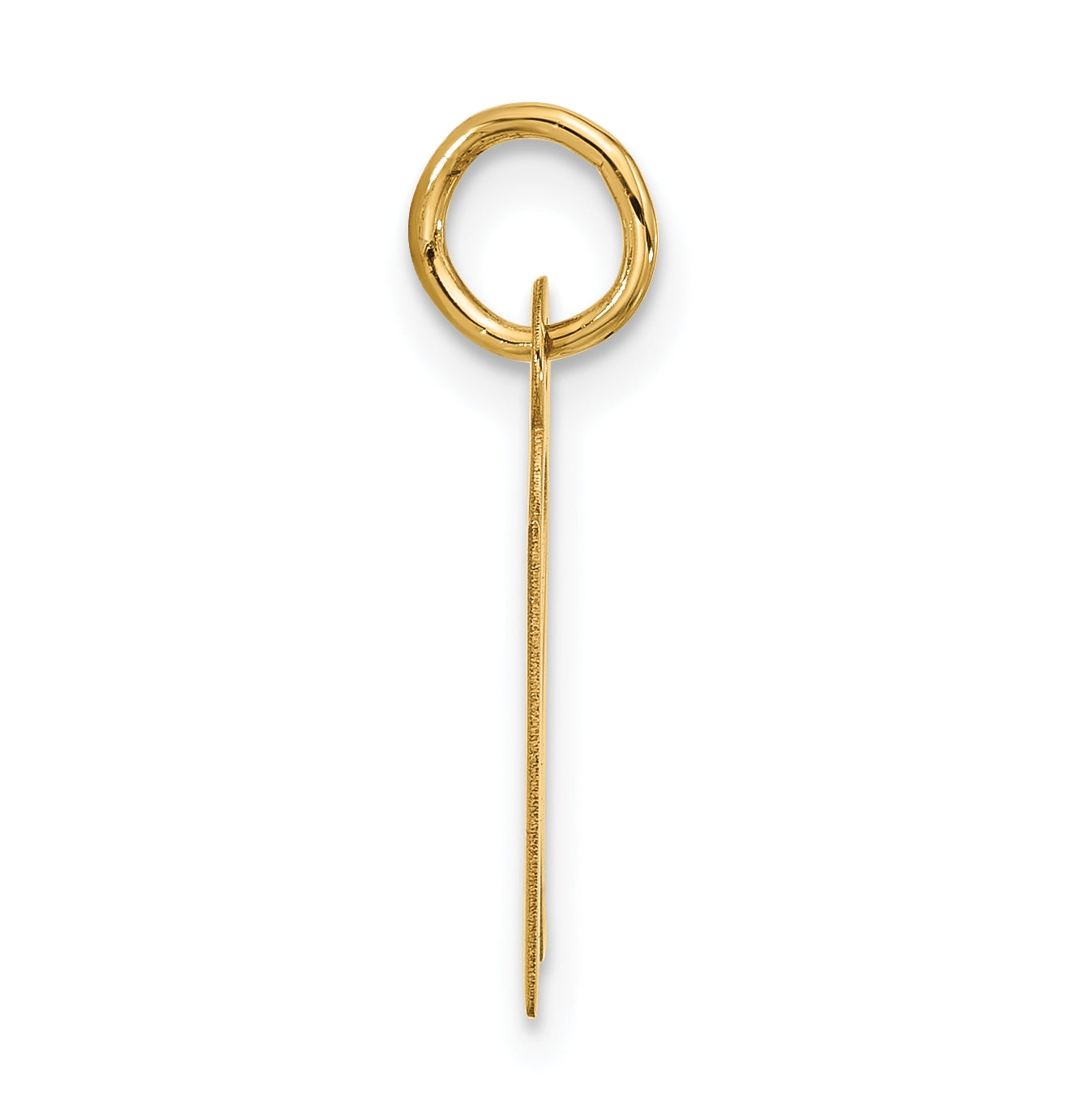 10K Yellow Gold Large Slanted Block Initial K Charm